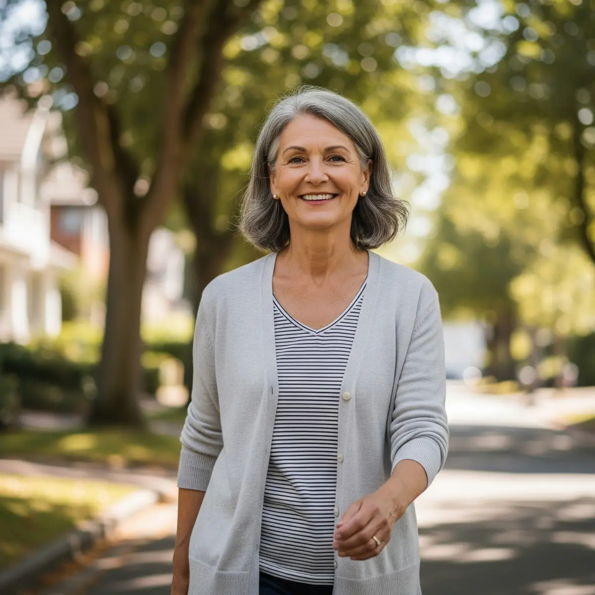 Person feeling balanced and happy